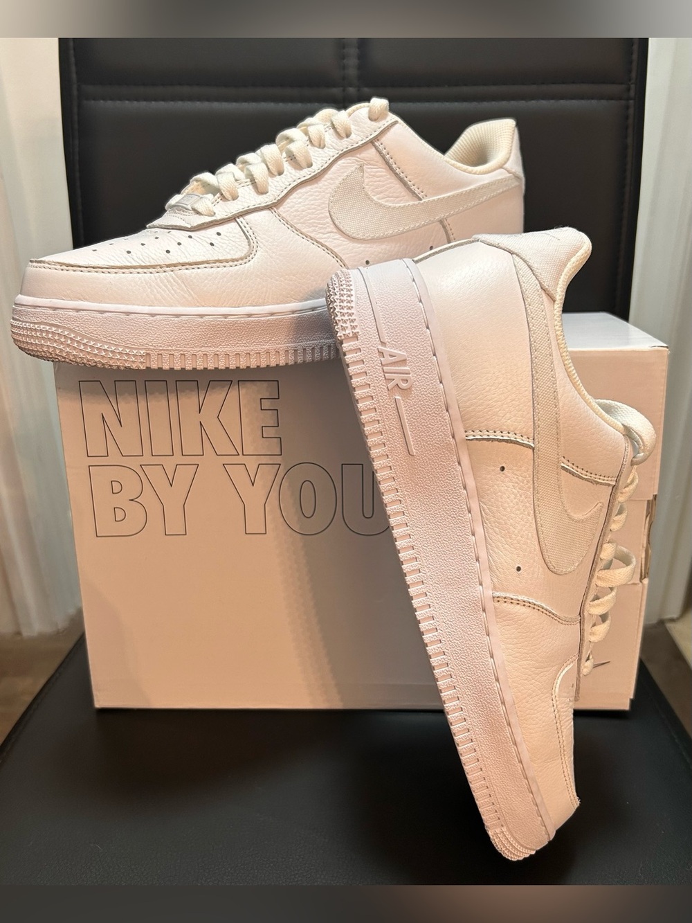 Women’s Nike ID All-White Sneakers – Air Force 1